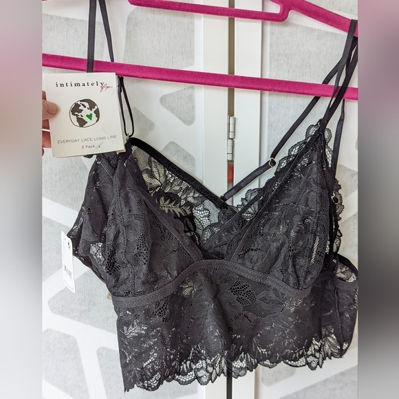 Free People Other - 2 Pack Free People Movement Everyday Lace Longline Bralette Black